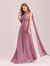 Load image into Gallery viewer, COLOR=Purple Orchid | One Shoulder Evening Dress-Purple Orchid 2