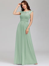 Load image into Gallery viewer, Color=White | Lacey Neckline Open Back Ruched Bust Wholesale Evening Dresses-Mint Green 3