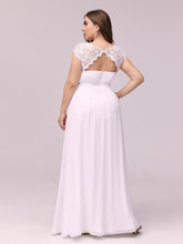 Load image into Gallery viewer, Color=White | Lacey Neckline Open Back Ruched Bust Wholesale Evening Dresses-White 2