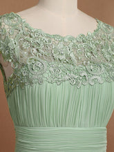 Load image into Gallery viewer, Color=Mint Green | Lacey Neckline Open Back Ruched Bust Evening Dresses-Mint Green 8