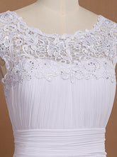 Load image into Gallery viewer, Color=White | Lacey Neckline Open Back Ruched Bust Evening Dresses-White 5