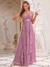 Load image into Gallery viewer, Color=Orchid | Gorgeous Bridesmaid Dress with Deep V-neck -Orchid 1