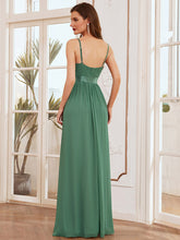 Load image into Gallery viewer, Color=Green Bean | Adorable Ruffled Shoulder High Waist Wholesale Bridesmaid Dress Es00123-Green Bean 9