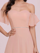 Load image into Gallery viewer, Color=Pink | Plain Sweetheart Neckline Wholesale Long Chiffon Bridesmaid Dress-Pink 5