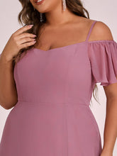 Load image into Gallery viewer, Color=Orchid | Plain Solid Color Plus Size Wholesale Chiffon Bridesmaid Dress-Orchid 5