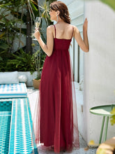 Load image into Gallery viewer, Color=Burgundy | Deep V-neck Sexy Evening Dress-Burgundy 2