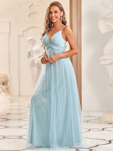 Load image into Gallery viewer, Color=Sky Blue | Deep V-neck Sexy Evening Dress-Sky Blue 3