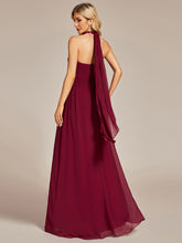 Load image into Gallery viewer, Color=Burgundy | A-Line Chiffon Floor Length Wholesale Bridesmaid Dresses-Burgundy 2