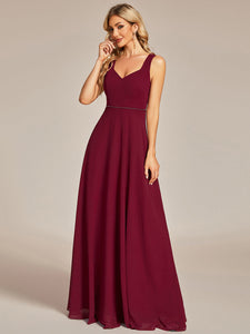 Color=Burgundy | Backless Butterfly Design Chiffon Wholesale Bridesmaid Dresses-Burgundy 3