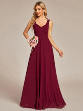 Load image into Gallery viewer, Color=Burgundy | Backless Butterfly Design Chiffon Wholesale Bridesmaid Dresses-Burgundy 4