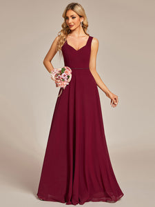 Color=Burgundy | Backless Butterfly Design Chiffon Wholesale Bridesmaid Dresses-Burgundy 4