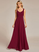 Load image into Gallery viewer, Color=Burgundy | Backless Butterfly Design Chiffon Wholesale Bridesmaid Dresses-Burgundy 1