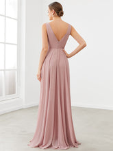 Load image into Gallery viewer, Color=Dusty Rose | Wholesale Bridesmaid Dresses With Deep V Neck and Asymmetrical Hem-Dusty Rose 2