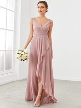 Load image into Gallery viewer, Color=Dusty Rose | Wholesale Bridesmaid Dresses With Deep V Neck and Asymmetrical Hem-Dusty Rose 3