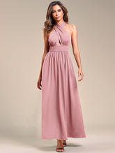 Load image into Gallery viewer, Color=Dusty Rose | Backless Halter Neck Wholesale Bridesmaid Dresses-Dusty Rose 4