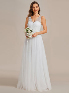 Elegant Appliques Mesh Wholesale Bridesmaid Dresses#Color_White