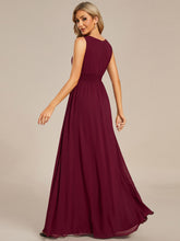 Load image into Gallery viewer, Color=Burgundy | Elegant Sleeveless Pleated Sequin Wholesale Bridesmaids Dress-Burgundy 2