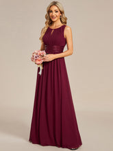 Load image into Gallery viewer, Color=Burgundy | Elegant Sleeveless Pleated Sequin Wholesale Bridesmaids Dress-Burgundy 3