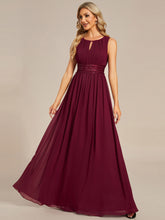 Load image into Gallery viewer, Color=Burgundy | Elegant Sleeveless Pleated Sequin Wholesale Bridesmaids Dress-Burgundy 1
