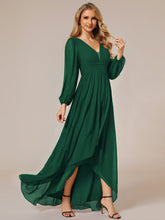 Load image into Gallery viewer, Color=Dark Green | Maxi Long Chiffon Wholesale Evening Dresses With Long Sleeves-Dark Green 4