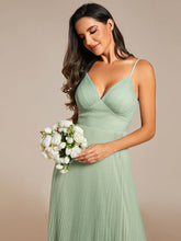 Load image into Gallery viewer, Color=Mint Green | Mesh Contrast Wholesale Bridesmaids Dresses With Spaghetti Straps-Mint Green 10