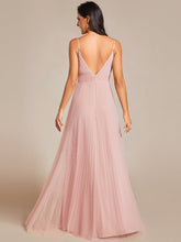 Load image into Gallery viewer, Color=Pink | Mesh Contrast Wholesale Bridesmaids Dresses With Spaghetti Straps-Pink 2
