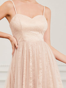 Color=Blush | Spaghetti Straps A Line Asymmetrical Hem Wholesale Bridesmaid Dresses-Blush 5
