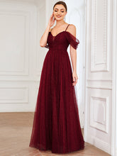Load image into Gallery viewer, Color=Burgundy | Spaghetti Straps Deep V Neck A Line Wholesale Bridesmaid Dresses-Burgundy 2