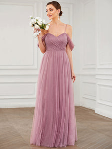 Color=Orchid | Sweetheart Neckline Spaghetti Strap Wholesale Bridesmaid Dresses-Orchid 3