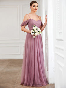 Color=Orchid | Sweetheart Neckline Spaghetti Strap Wholesale Bridesmaid Dresses-Orchid 4