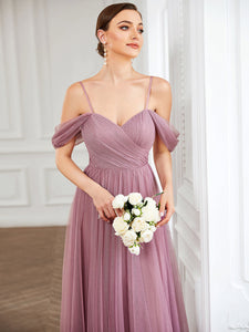 Color=Orchid | Sweetheart Neckline Spaghetti Strap Wholesale Bridesmaid Dresses-Orchid 5