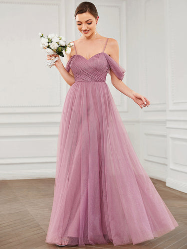 Color=Orchid | Sweetheart Neckline Spaghetti Strap Wholesale Bridesmaid Dresses-Orchid 1