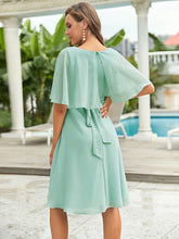 Load image into Gallery viewer, Color=Mint Green | V Neck Short Sleeves Knee Length Wholesale Bridesmaid Dresses-Mint Green 2