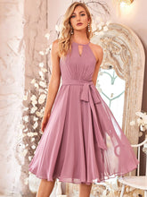 Load image into Gallery viewer, Color=Orchid | Charming Halter Neck Sleeveless Wholesale Bridesmaid Dresses-Orchid 4