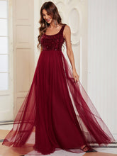 Load image into Gallery viewer, Color=Burgundy | Spectacular U Neck Sleeveless A Line Wholesale Bridesmaid Dresses-Burgundy 3