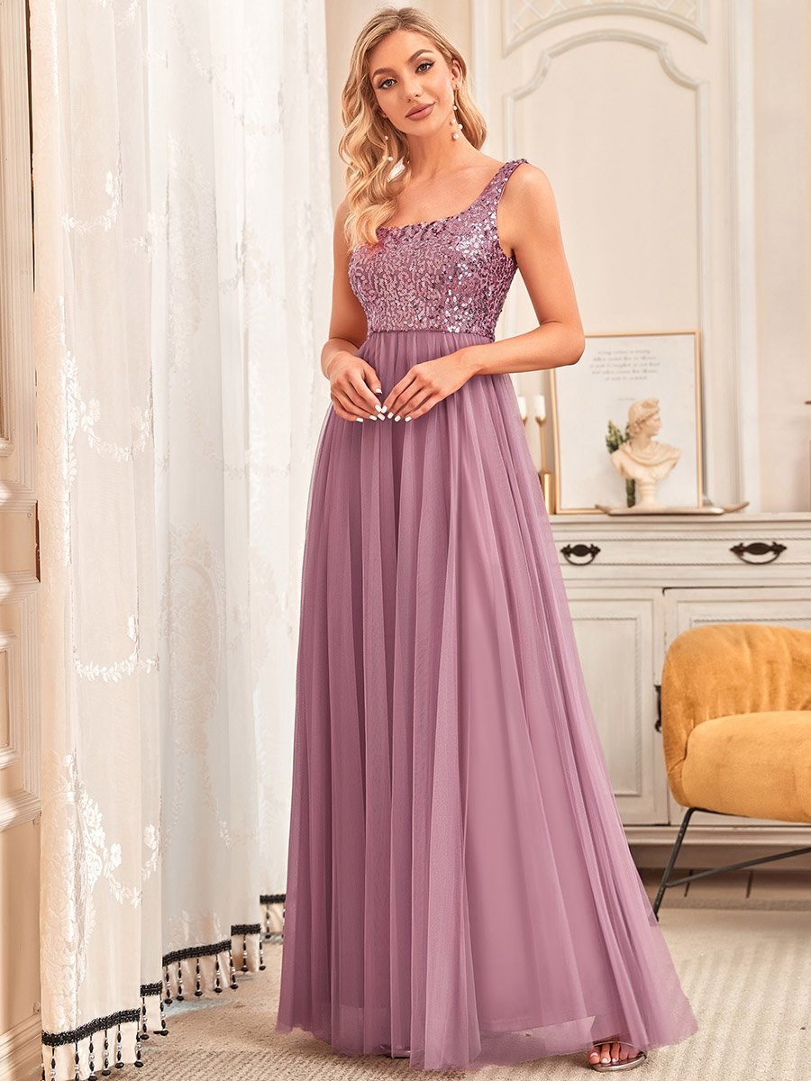 Color=Orchid | Spectacular U Neck Sleeveless A Line Wholesale Bridesmaid Dresses-Orchid 1