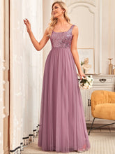 Load image into Gallery viewer, Color=Orchid | Spectacular U Neck Sleeveless A Line Wholesale Bridesmaid Dresses-Orchid 4