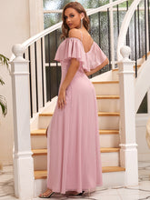 Load image into Gallery viewer, Color=Mauve | Off Shoulders Straight Silhouette Wholesale Bridesmaid Dresses-Mauve 2
