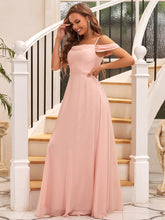 Load image into Gallery viewer, Color=Pink | Adorable A Line Off Shoulder Bridesmaid Dresses-Pink 3