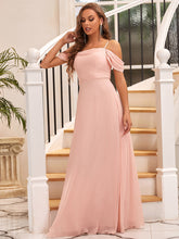Load image into Gallery viewer, Color=Pink | Adorable A Line Off Shoulder Bridesmaid Dresses-Pink 4