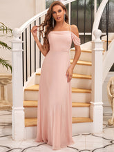 Load image into Gallery viewer, Color=Pink | Adorable A Line Off Shoulder Bridesmaid Dresses-Pink 1