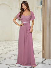 Load image into Gallery viewer, Color=Orchid | Square Neckline Straight Silhouette Wholesale Bridesmaid Dresses-Orchid 3
