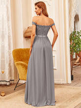 Load image into Gallery viewer, Color=Grey | Floor Length A Line Sleeveless Wholesale Bridesmaid Dresses-Grey 2