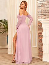 Load image into Gallery viewer, Color=Mauve | Spaghetti Straps A-Line Split Wholesale Bridesmaid Dresses-Mauve 4