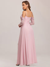 Load image into Gallery viewer, Color=Mauve | Spaghetti Straps A-Line Split Wholesale Bridesmaid Dresses-Mauve 7