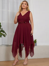 Load image into Gallery viewer, Color=Burgundy | Deep V Neck Sleeveless Wholesale Bridesmaid Dresses-Burgundy 1