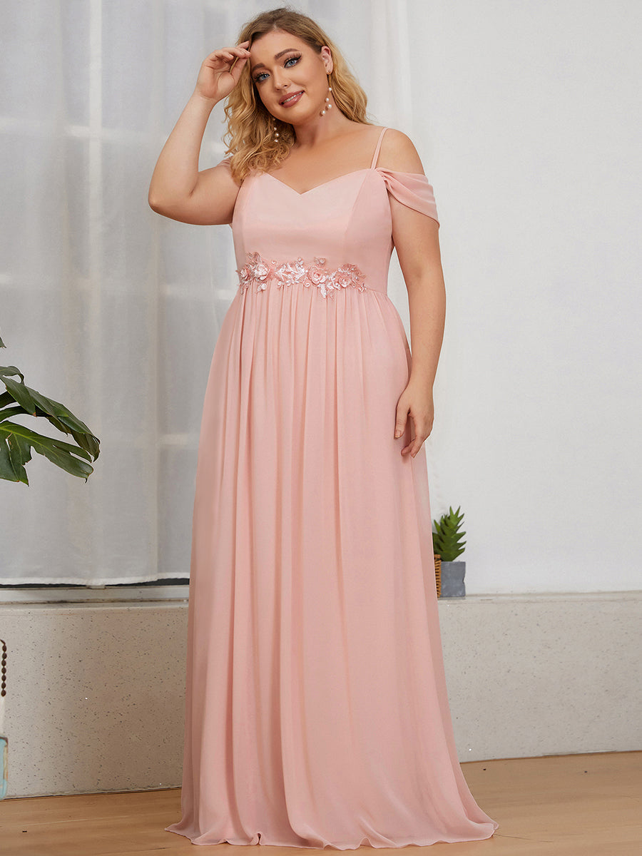 Color=Pink | Floor-Length A-line Spaghetti Straps Wholesale Bridesmaid Dresses-Pink 1
