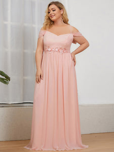 Color=Pink | Floor-Length A-line Spaghetti Straps Wholesale Bridesmaid Dresses-Pink 2