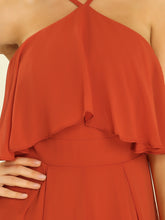 Load image into Gallery viewer, Color=Burnt Orange | Belly Collar Spaghetti Straps Wholesale Bridesmaid Dresses-Burnt Orange 5
