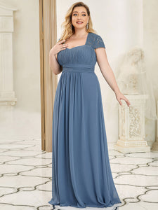 Color=Dusty Navy | Short Round Neck A Line Floor-Length Wholesale Evening Dresses-Dusty Navy 3